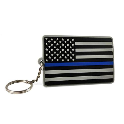 Thin Blue Line American Flag Keychain | Five-O Depot