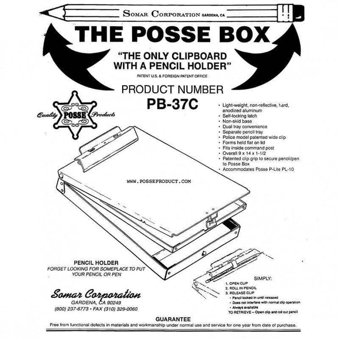 Posse Box PB-37C Clipboard | Five-O Depot