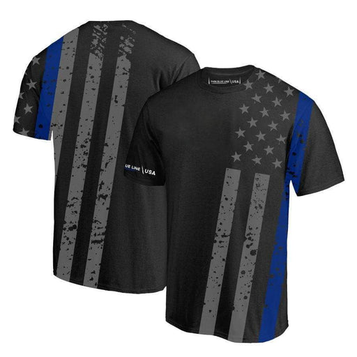 Thin Blue Line All Over Athletic Tee Shirt | Five-O Depot