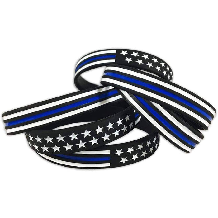 Thin Blue Line American Flag Bracelet | Five-O Depot