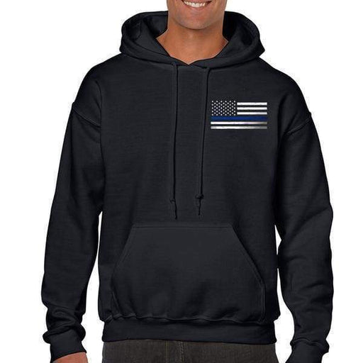 Thin Blue Line American Flag Hoodie | Five-O Depot