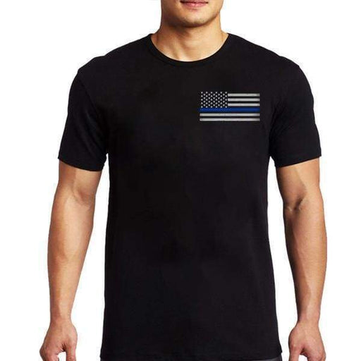 Thin Blue Line American Flag Tee Shirt | Five-O Depot