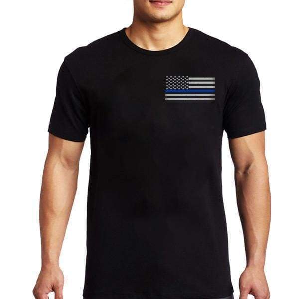 Thin Blue Line American Flag Tee Shirt | Five-O Depot