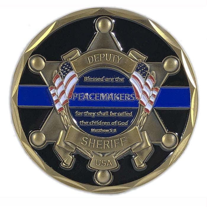 Thin Blue Line Deputy Sheriff St. Michael's Coin | Five-O Depot