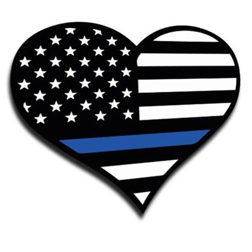 Thin Blue Line Heart Sticker (4.5" x 4") | Five-O Depot