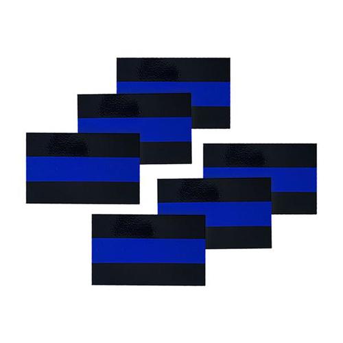 Thin Blue Line Reflective 6-Pack License Plate Stickers | Five-O Depot