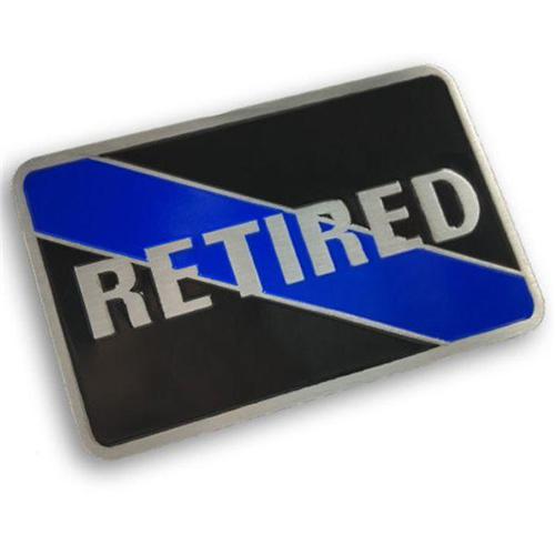 Thin Blue Line Retired Vehicle Emblem | Five-O Depot