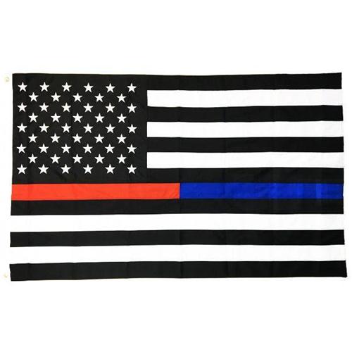 Thin Blue Line Durasleek Embroidered American Flag (3" x 5") | Five-O Depot